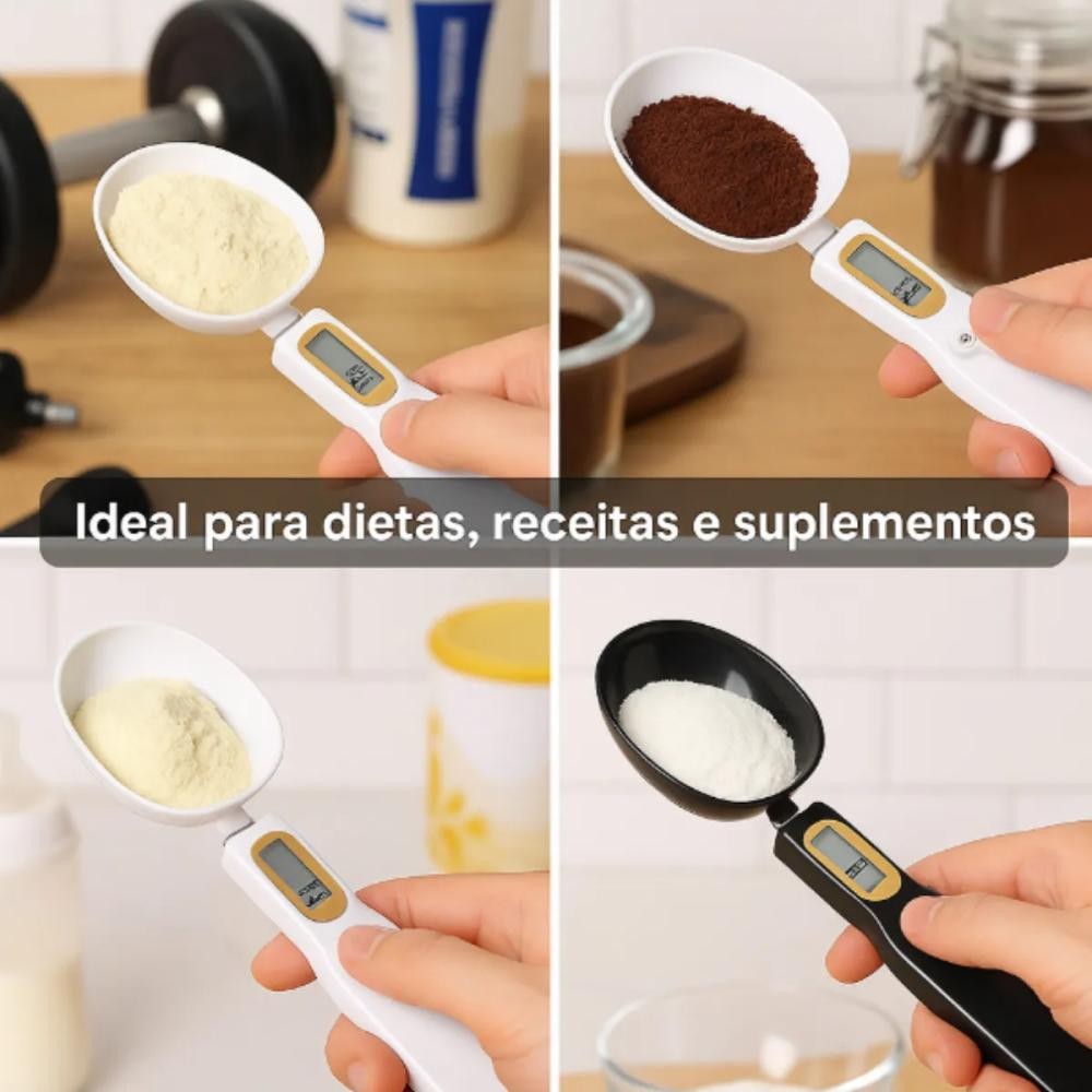 Colher Medidora Digital Fitness para Suplementos e Alimentos