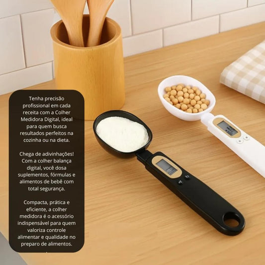 Colher Medidora Digital Fitness para Suplementos e Alimentos